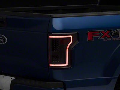 Raxiom LED Tail Lights with Sequential Turn Signals; Black Housing; Clear Lens (15-17 F-150 w/ Factory Halogen Non-BLIS Tail Lights)