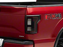 Raxiom LED Tail Lights with Sequential Turn Signals; Black Housing; Smoked Lens (15-17 F-150 w/ Factory Halogen Non-BLIS Tail Lights)