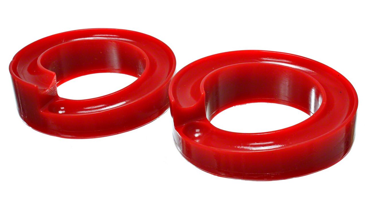 F150 1Inch Coil Spring Lift Isolators; Red (9703 2WD F150, Excluding Lightning)