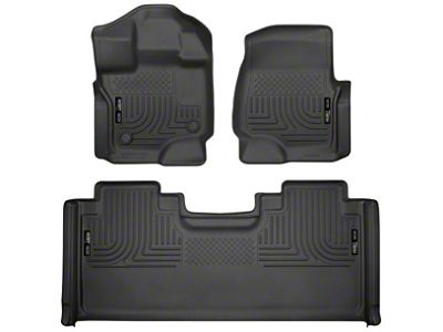 Husky Liners WeatherBeater Front and Second Seat Floor Liners; Black (15-23 F-150 SuperCab)