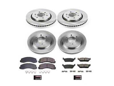 PowerStop OE Replacement 6-Lug Brake Rotor and Pad Kit; Front and Rear (18-20 F-150; 19-20 F-150 Raptor)