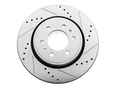 C&L Super Sport HD Cross-Drilled and Slotted Rotor; Front Passenger Side (10-20 F-150)