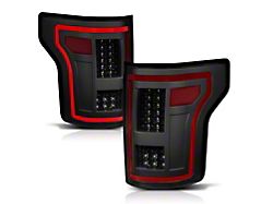 Sequential LED Tail Lights; Black Housing; Smoked Lens (15-17 F-150 w/ Factory Halogen Non-BLIS Tail Lights)