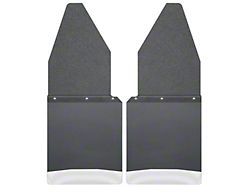 12-Inch Wide KickBack Mud Flaps; Front or Rear; Textured Black Top and Stainless Steel Weight (11-23 F-250 Super Duty)