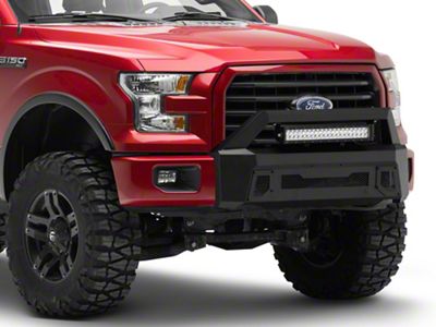 Barricade Stubby HD Front Bumper with Over-Rider Hoop and 20-Inch Dual Row LED Light Bar (15-17 F-150, Excluding Raptor)
