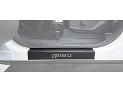 Front Door Sill Protection with F-150 Logo; TUF-LINER Black; Dark Gray (15-23 F-150)