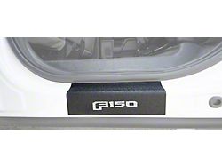 Rear Door Sill Protection with F-150 Logo; TUF-LINER Black; White (15-23 F-150 SuperCrew)