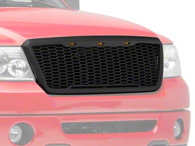 SpeedForm Baja Upper Replacement Grille with LED Lighting; Matte Black (04-08 F-150)