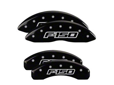 MGP Black Caliper Covers with 2009 Style F-150 Logo; Front and Rear (12-14 F-150; 15-20 F-150 w/ Manual Parking Brake)