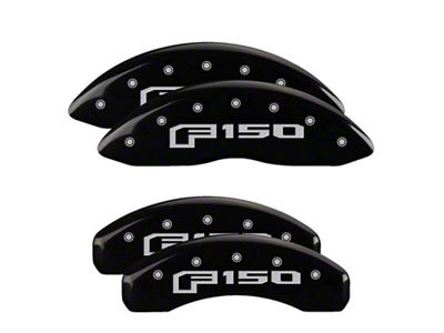 MGP Black Caliper Covers with 2015 Style F-150 Logo; Front and Rear (12-14 F-150; 15-20 F-150 w/ Manual Parking Brake)