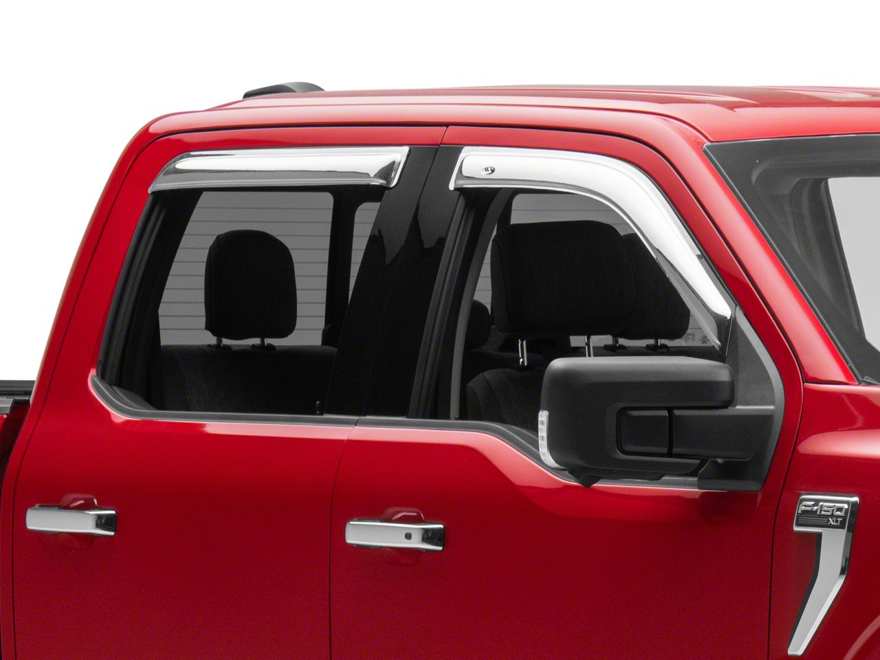 F-250 Super Duty Ventvisor Window Deflectors; Front and Rear; Chrome ...