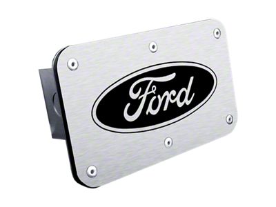 Ford Class III Hitch Cover; Brushed (Universal; Some Adaptation May Be Required)