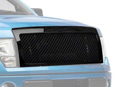 Mesh Upper Replacement Grille; Gloss Black (09-14 F-150, Excluding Raptor)
