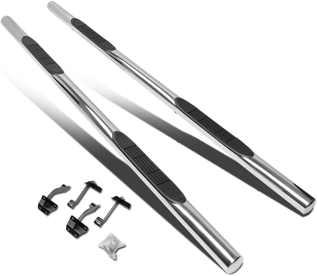 Step Nerf Bar; 3-Inch Round; Straight; Silver (07-17 Sierra 2500 HD)