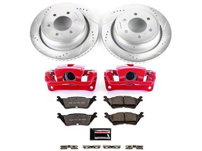 PowerStop Z36 Extreme Truck and Tow 6-Lug Brake Rotor, Pad and Caliper Kit; Rear (12-14 2WD/4WD F-150; 15-17 F-150 w/ Manual Parking Brake; 17-18 F-150 Raptor)