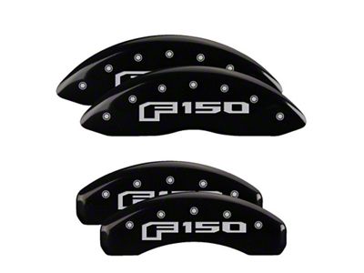 MGP Black Caliper Covers with 2015 Style F-150 Logo; Front and Rear (21-23 F-150)