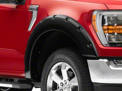 Bushwacker Pocket Style Fender Flares; Front and Rear; Matte Black (21-23 F-150, Excluding Raptor)