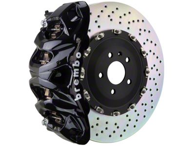 Brembo GT Series 8-Piston Front Big Brake Kit with 16.20-Inch 2-Piece Cross Drilled Rotors; Black Calipers (15-20 F-150, Excluding Raptor)