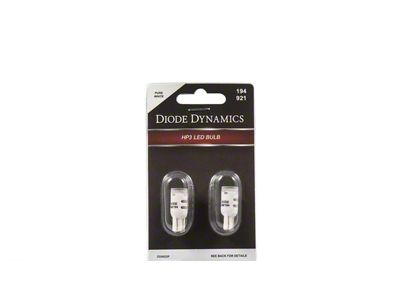 Diode Dynamics Pure White LED License Plate Bulbs; 194 HP3 (18-23 F-150)