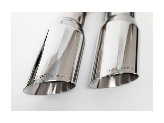 Roush Active-Ready Single Exhaust System with Polished Tips; Side Exit (21-23 5.0L F-150, Excluding Tremor)