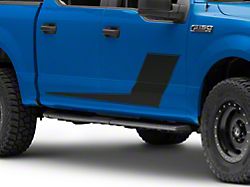 SEC10 Side Stripes with Pinstripe; Matte Black (97-23 F-150)