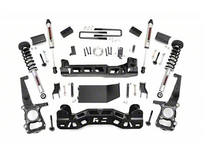 Rough Country 4-Inch Suspension Lift Kit with Lifted Struts and V2 Monotube Shocks (2014 4WD F-150, Excluding Raptor)