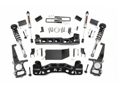 Rough Country 4-Inch Suspension Lift Kit with Lifted Struts and V2 Monotube Shocks (11-13 4WD F-150, Excluding Raptor)