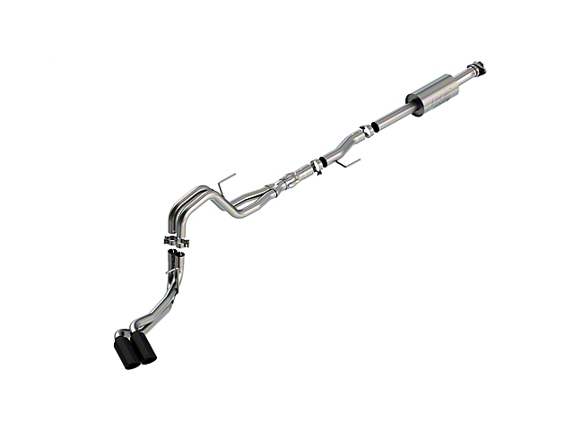 Borla ATAK Dual Exhaust System with Black Chrome Tips; Same Side Exit (21-23 5.0L F-150, Excluding Tremor)