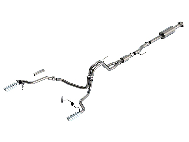 Borla S-Type Dual Exhaust System with Chrome Tips; Rear Exit (21-23 5.0L F-150, Excluding Tremor)