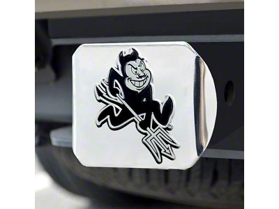 Hitch Cover with Arizona State University Logo; Chrome (Universal; Some Adaptation May Be Required)