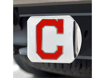 Hitch Cover with Cleveland Indians Logo; Chrome (Universal; Some Adaptation May Be Required)
