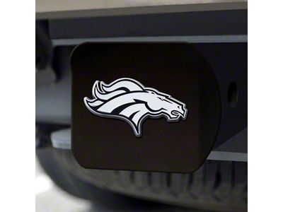 Hitch Cover with Denver Broncos Logo; Black (Universal; Some Adaptation May Be Required)