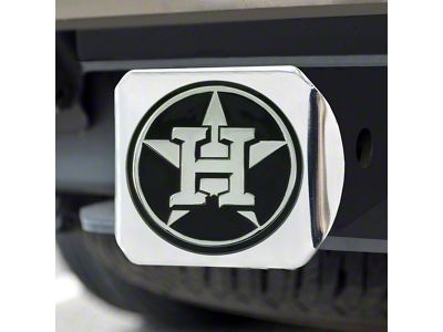 Hitch Cover with Houston Astros Logo; Chrome (Universal; Some Adaptation May Be Required)