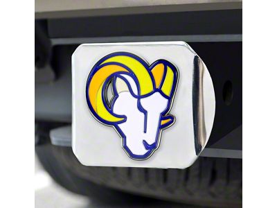 Hitch Cover with Los Angeles Rams Logo; Blue (Universal; Some Adaptation May Be Required)