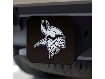 Hitch Cover with Minnesota Vikings Logo; Black (Universal; Some Adaptation May Be Required)