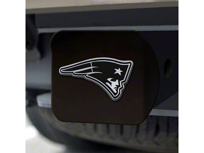 Hitch Cover with New England Patriots Logo; Black (Universal; Some Adaptation May Be Required)