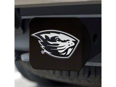 Hitch Cover with Oregon State University Logo; Black (Universal; Some Adaptation May Be Required)