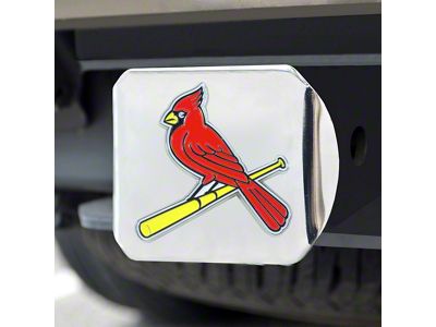Hitch Cover with St. Louis Cardinals Logo; Chrome (Universal; Some Adaptation May Be Required)