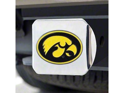 Hitch Cover with University of Iowa Logo; Chrome (Universal; Some Adaptation May Be Required)