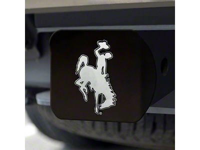 Hitch Cover with University of Wyoming Logo; Brown (Universal; Some Adaptation May Be Required)