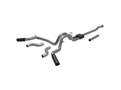 Flowmaster Outlaw Dual Exhaust System with Black Tips; Side/Rear Exit (21-23 5.0L F-150, Excluding Tremor)