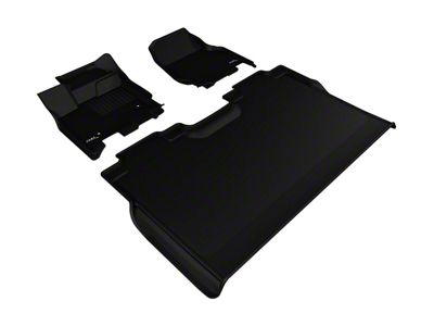 3D MAXpider KAGU Series All-Weather Custom Fit Front and Rear Floor Liners; Black (15-23 F-150 SuperCrew)