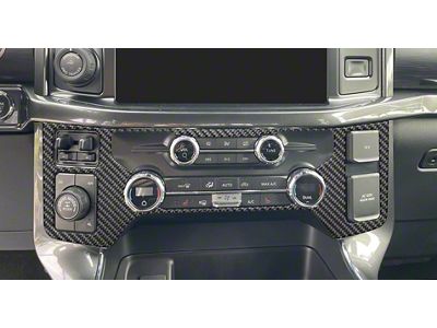 Climate Control Accent Trim; Domed Carbon Fiber (21-23 F-150 w/ Heated Seats)