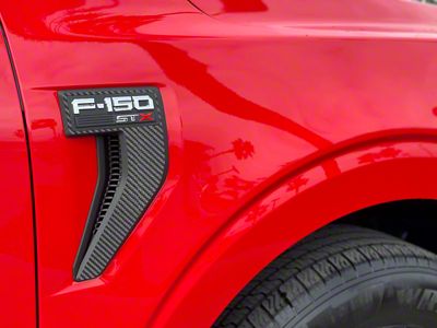 Fender Vent Accent Trim; Raw Carbon Fiber (21-23 F-150, Excluding Raptor)