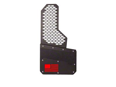 Rek Gen 10-Inch X-Merica Offset Mud Flaps; Front or Rear; Red (Universal; Some Adaptation May Be Required)