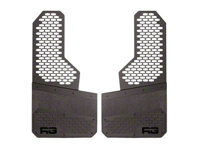 Rek Gen 10-Inch Rek Mesh Offset Mud Flaps; Front or Rear; Black (Universal; Some Adaptation May Be Required)