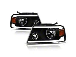 LM Series Headlights; Black Housing; Clear Lens (04-08 F-150)
