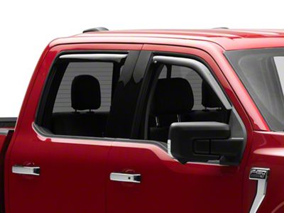 EGR In-Channel Window Visors; Front and Rear; Dark Smoke (15-23 F-150 SuperCrew)