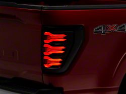 AlphaRex LUXX-Series LED Tail Lights; Black Red Housing; Smoked Lens (21-23 F-150 w/ Factory Halogen Non-BLIS Tail Lights)