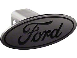 Ford 2-Inch Receiver Hitch Cover; Blacked Out (Universal; Some Adaptation May Be Required)